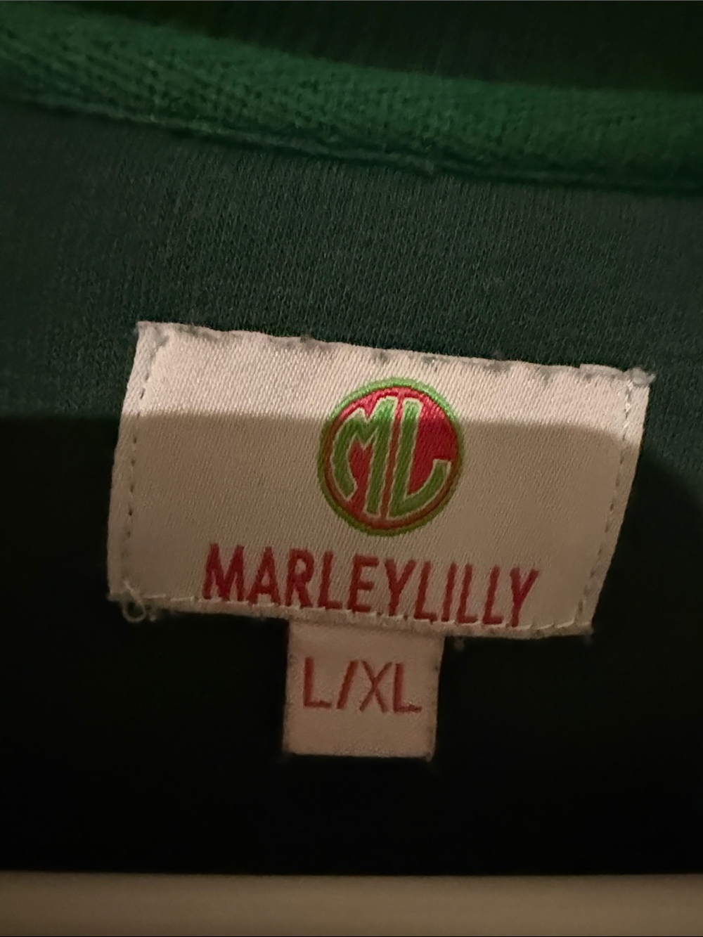 Crewneck Sweatshirt in Dark Green with Striped 'Y'ALL' Applique - Picture 6 of 8